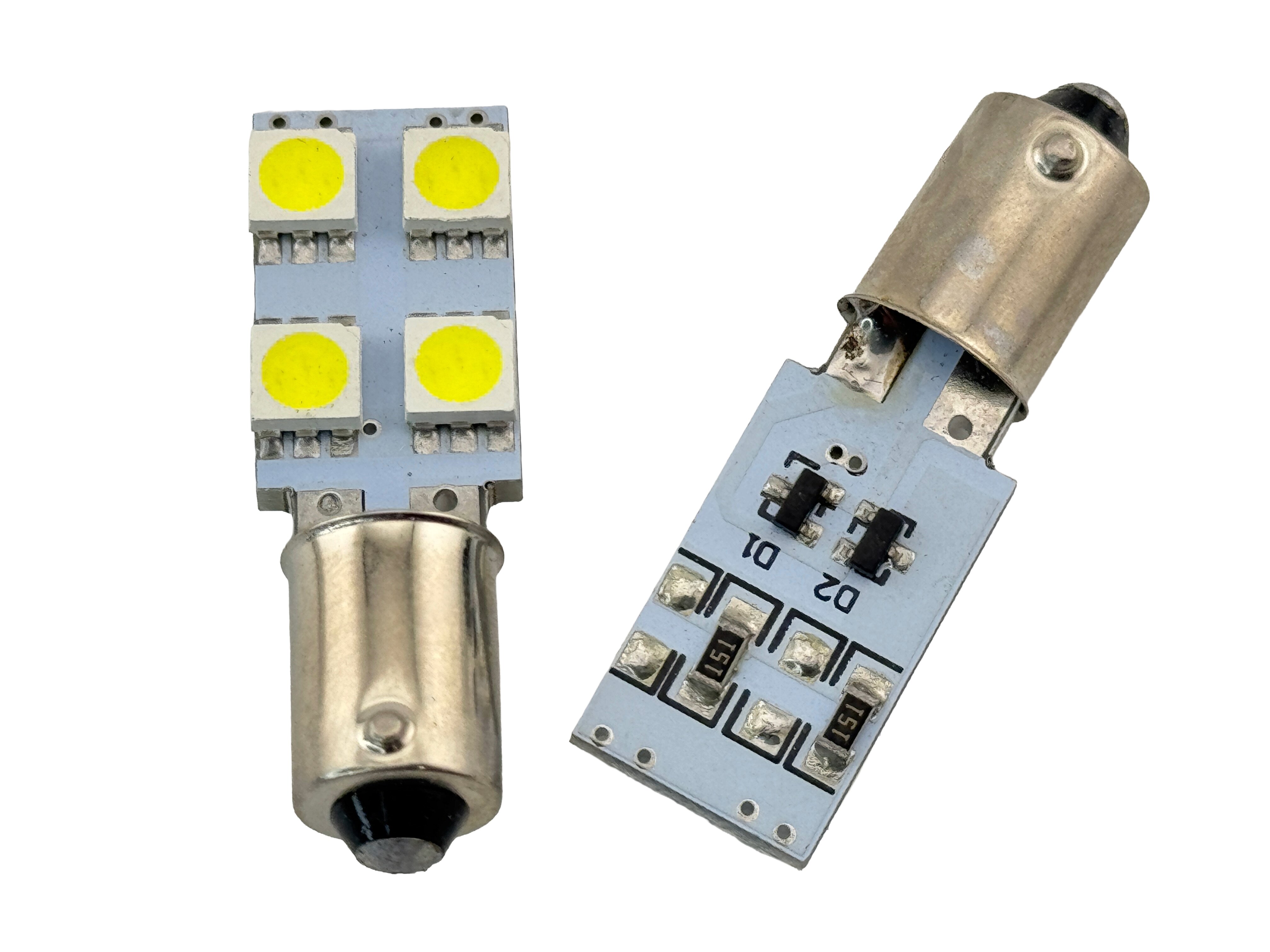 Rebaydo 2pcs 90 Degree BA9S LED Bulb 12VDC Dimmable
