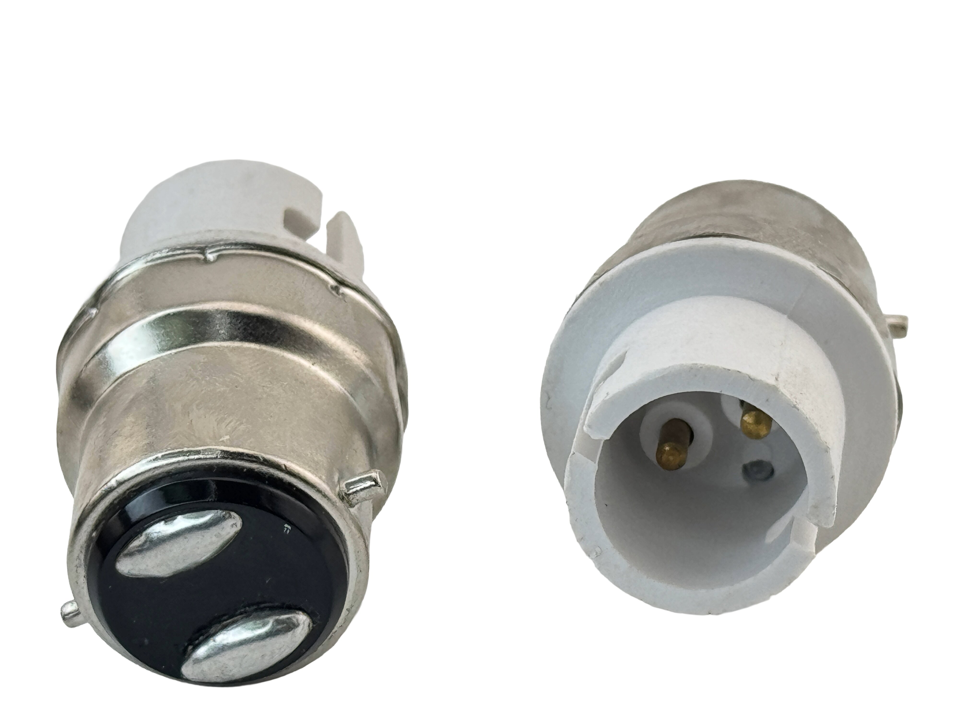 Rebaydo 2pcs B22 Male to BA15D Female Socket Adapter