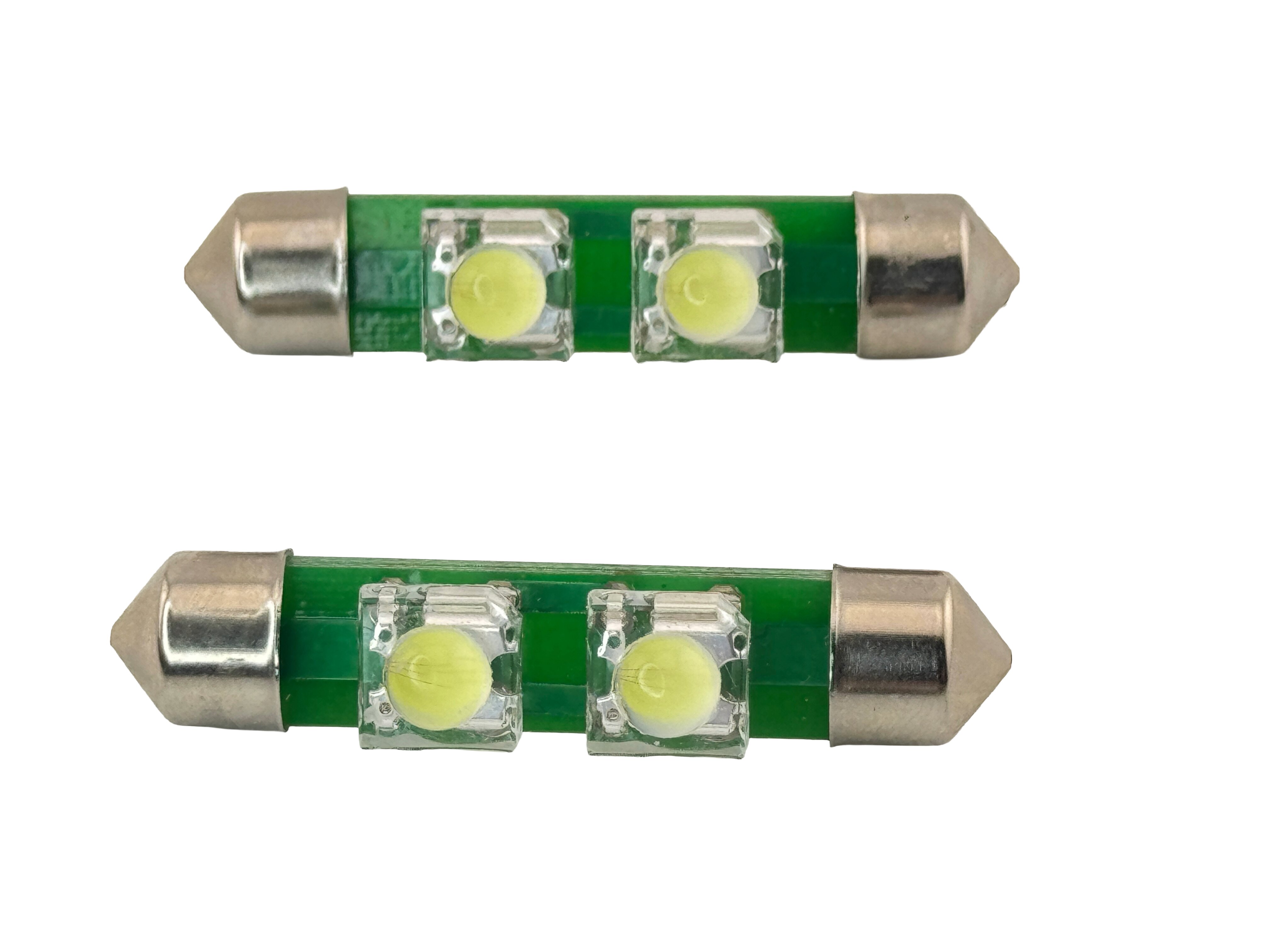 Festoon Super Flux 2 LED Light 1 3/4" 42mm 12 VDC Dim-able product 56329