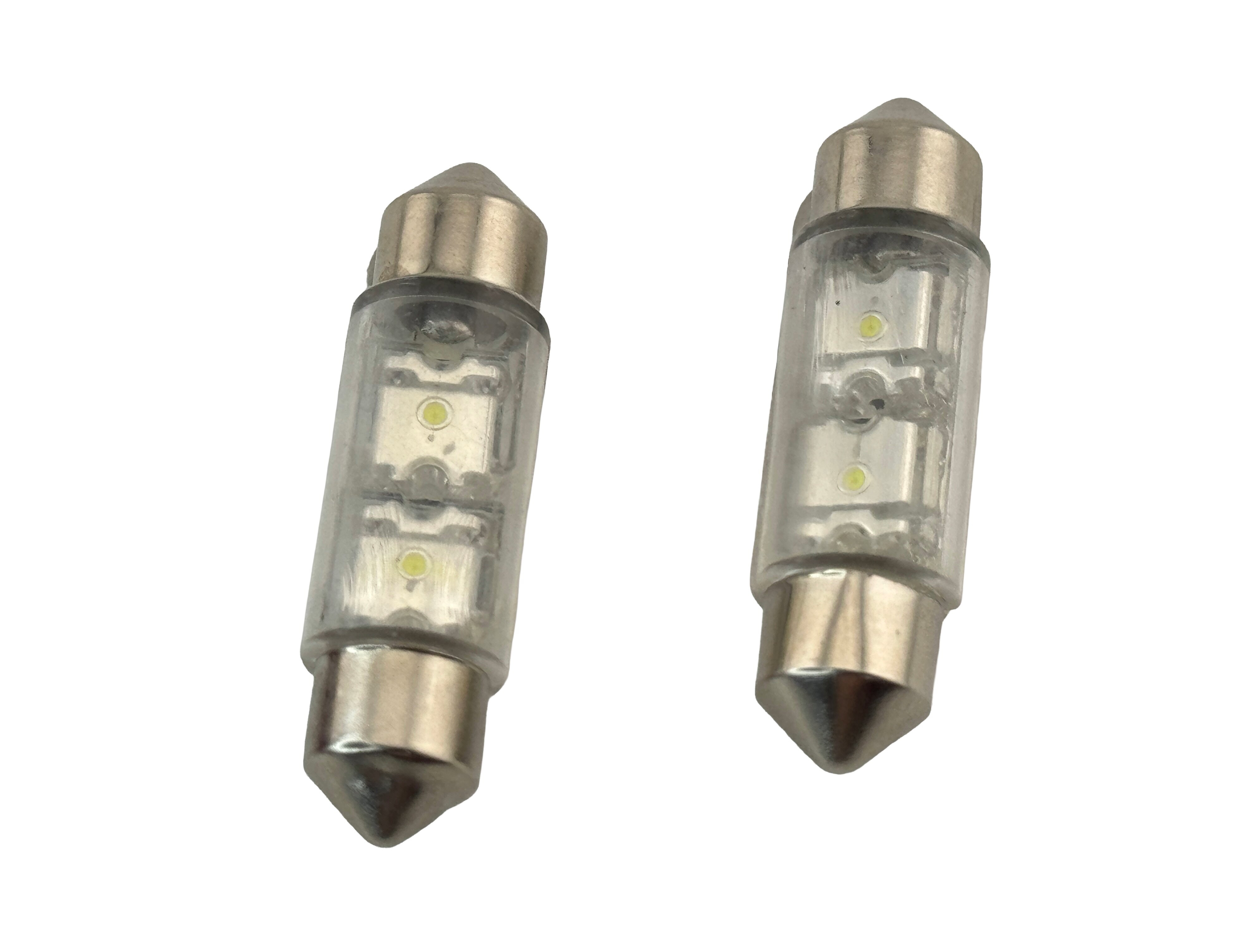 Rebaydo 2pcs Dual Super Flux LED Festoon 12VDC 1-1/2" or 36mm