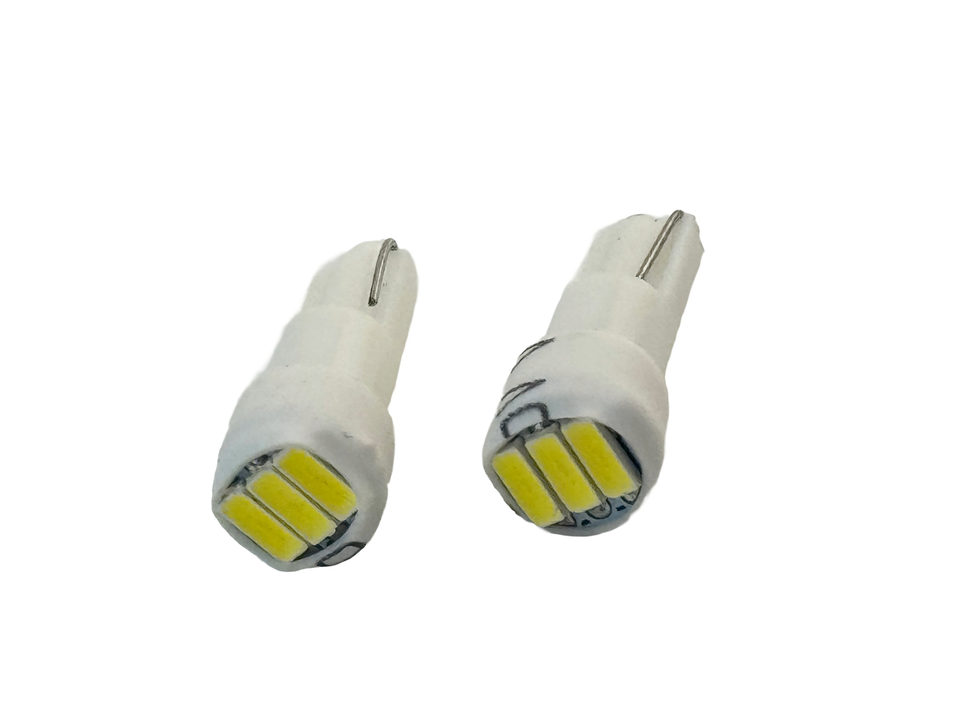 Rebaydo 2pcs Miniature Wedge T5 3 4014 SMD LED Bulb T1-3/4 12 VDC