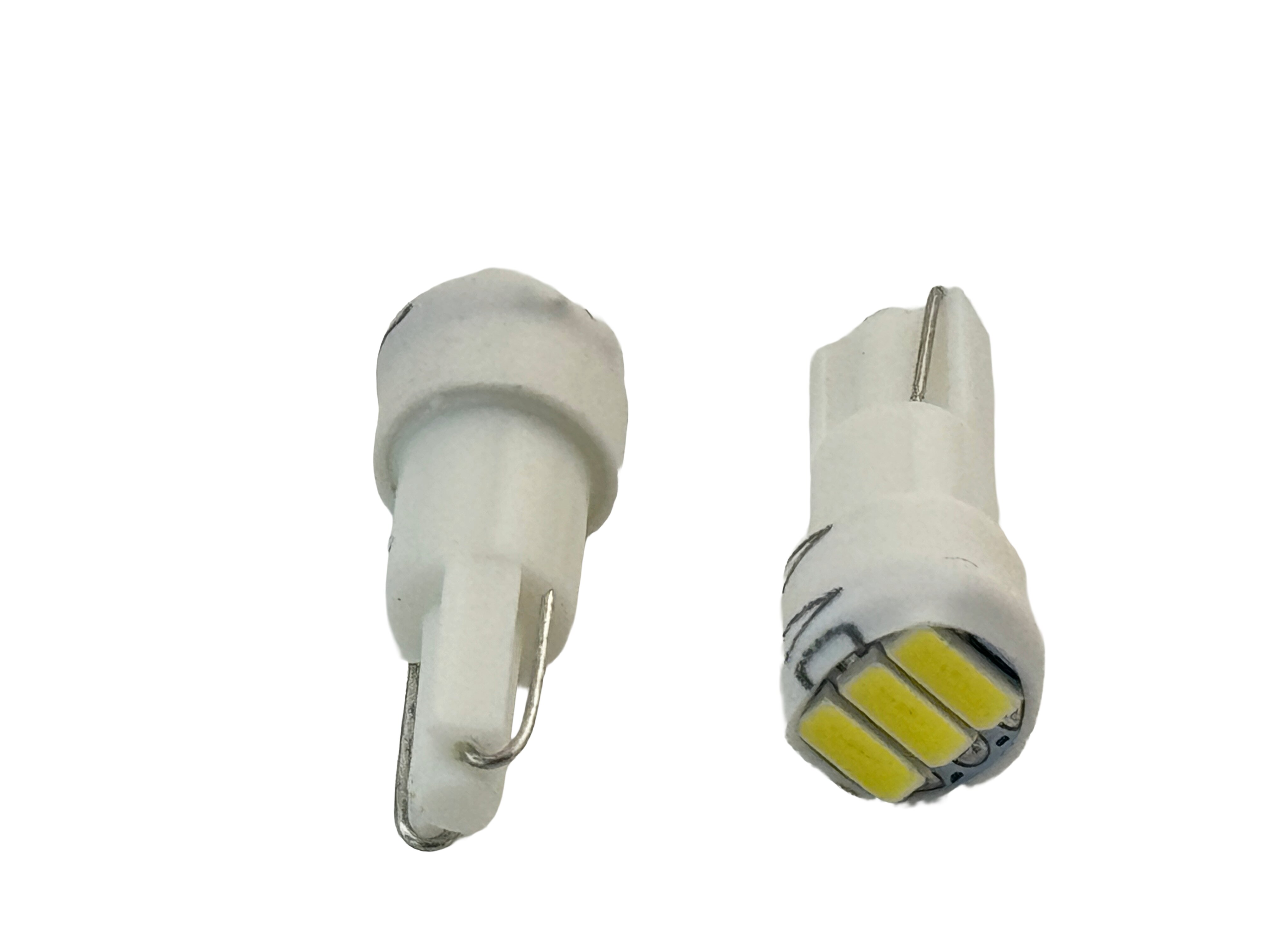 Rebaydo 2pcs Miniature Wedge T5 3 4014 SMD LED Bulb T1-3/4 12 VDC