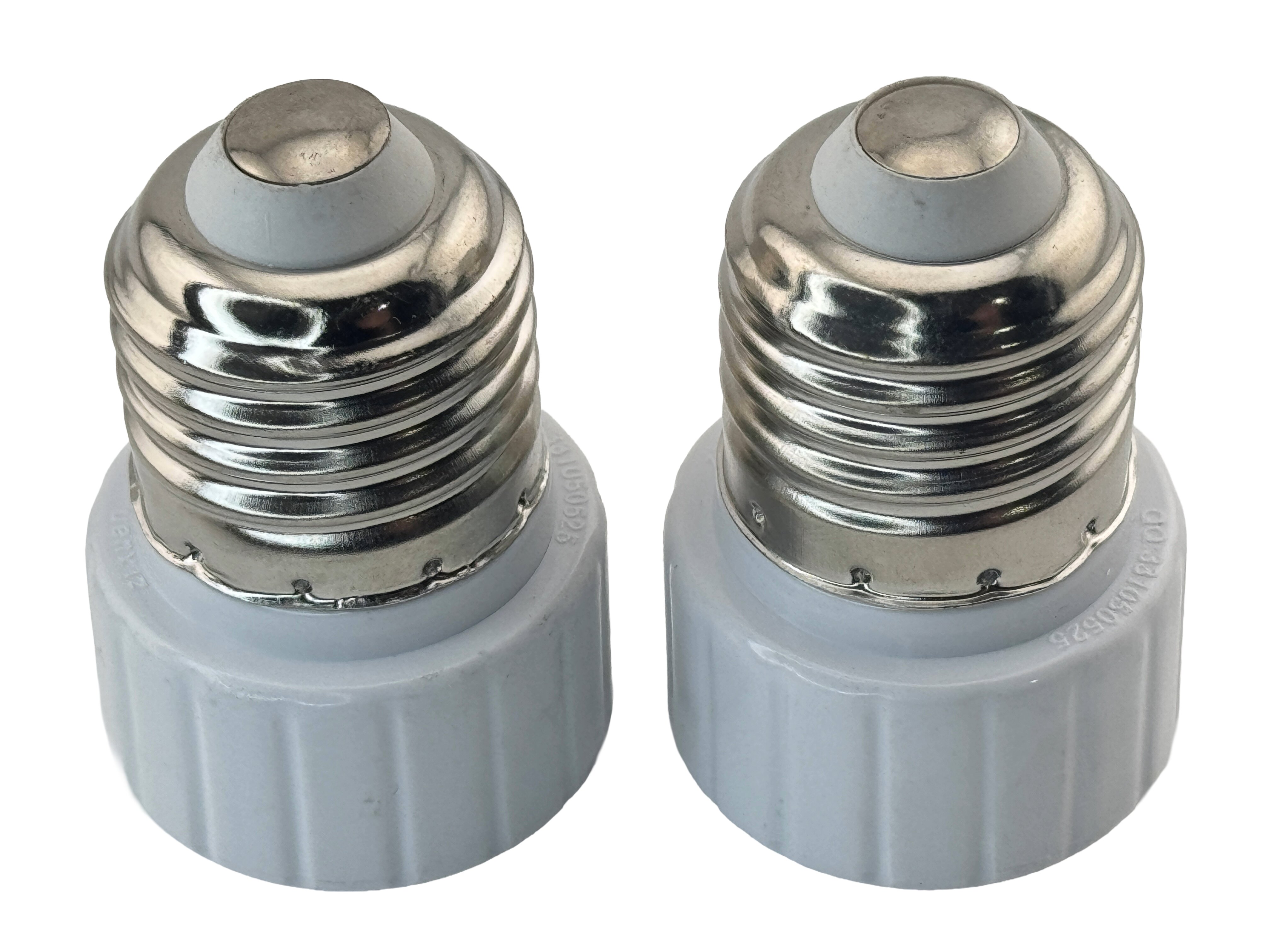 Rebaydo 2pcs E26/E27 Male To GU8.5 Female Socket Converter