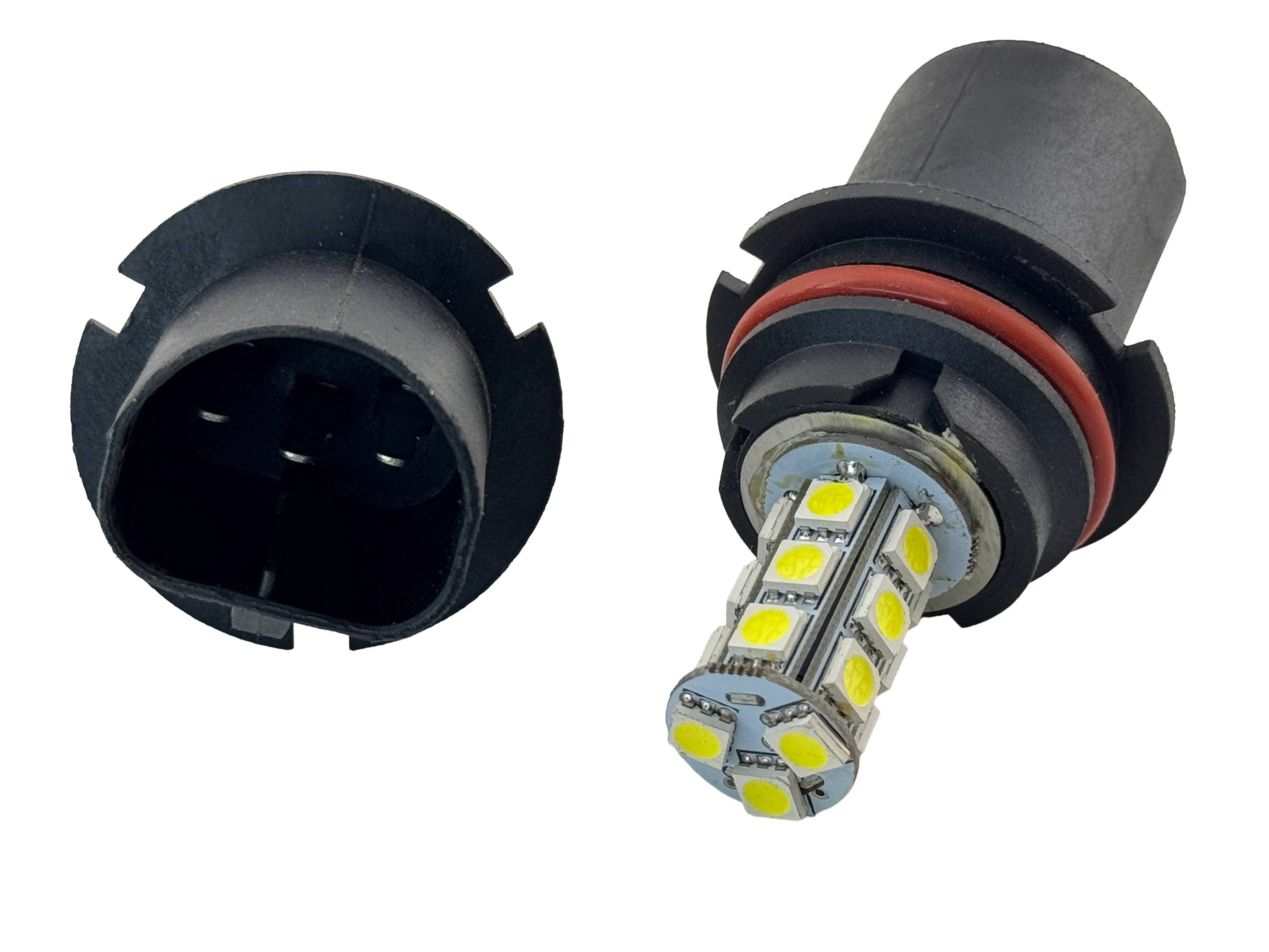 Rebaydo 2pcs 9004/9007 LED 5050 3 Chip 18 SMD Daylight Running/Fog Light Bulb