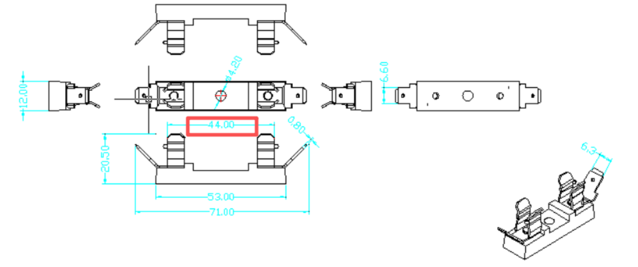 Rebaydo 2pcs Festoon Socket 41-44mm 1 3/4"