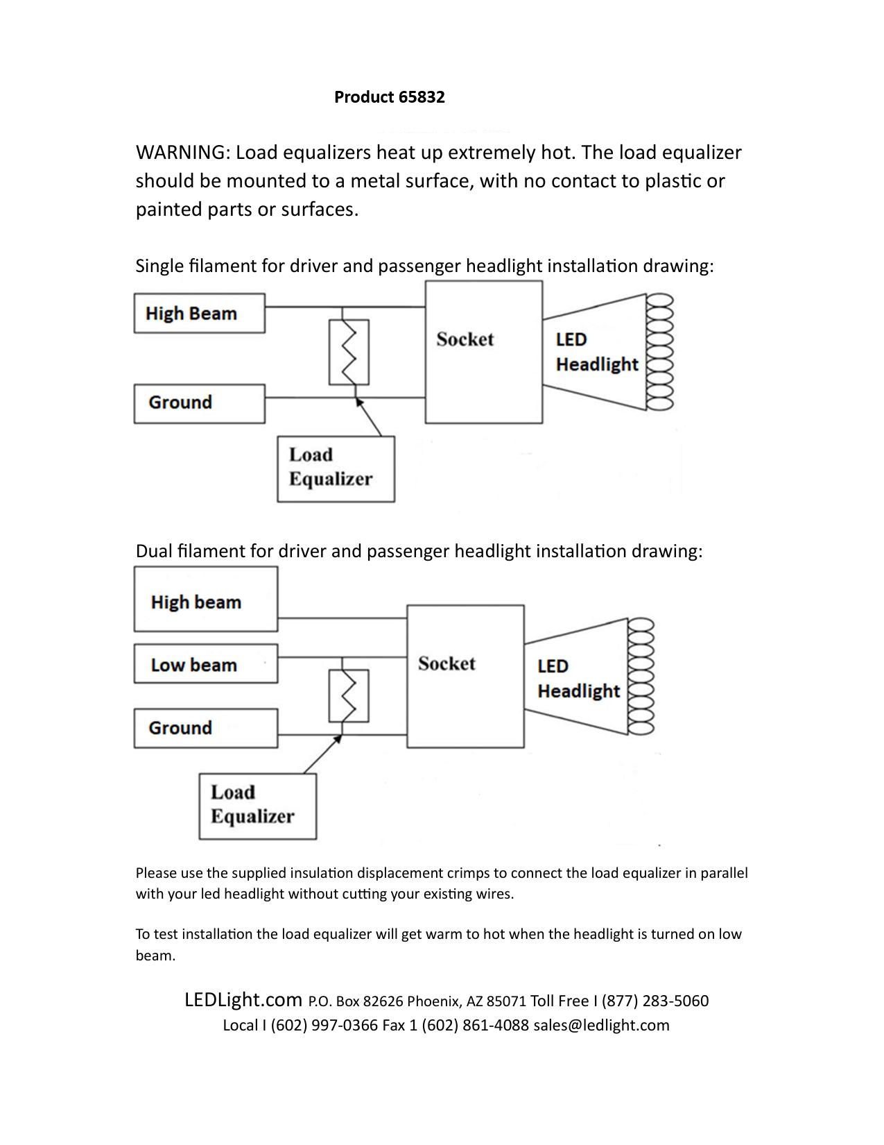 LED Headlight Load Equalizer 6 Volt product 65832
